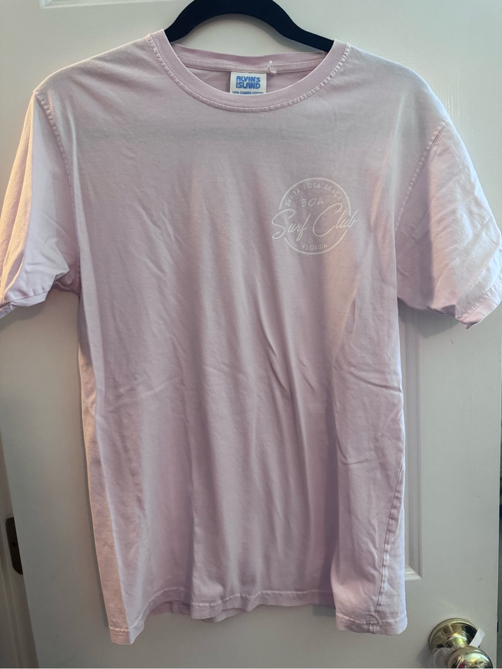2/6$ 30A Surf Club Graphic Tee - Light Pink with White Print - Picture 3 of 4